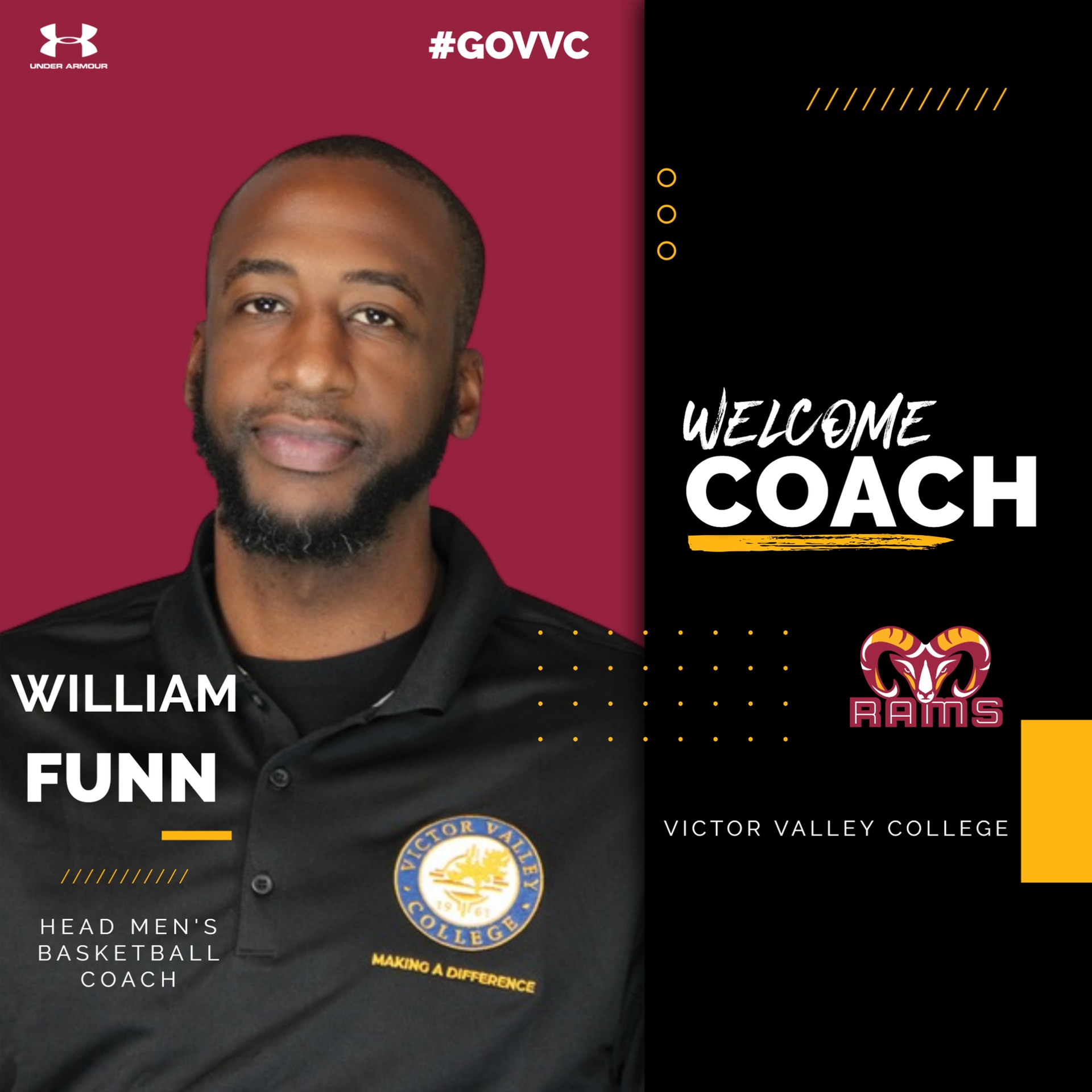 William Funn Takes Over as VVC Men's Basketball Coach